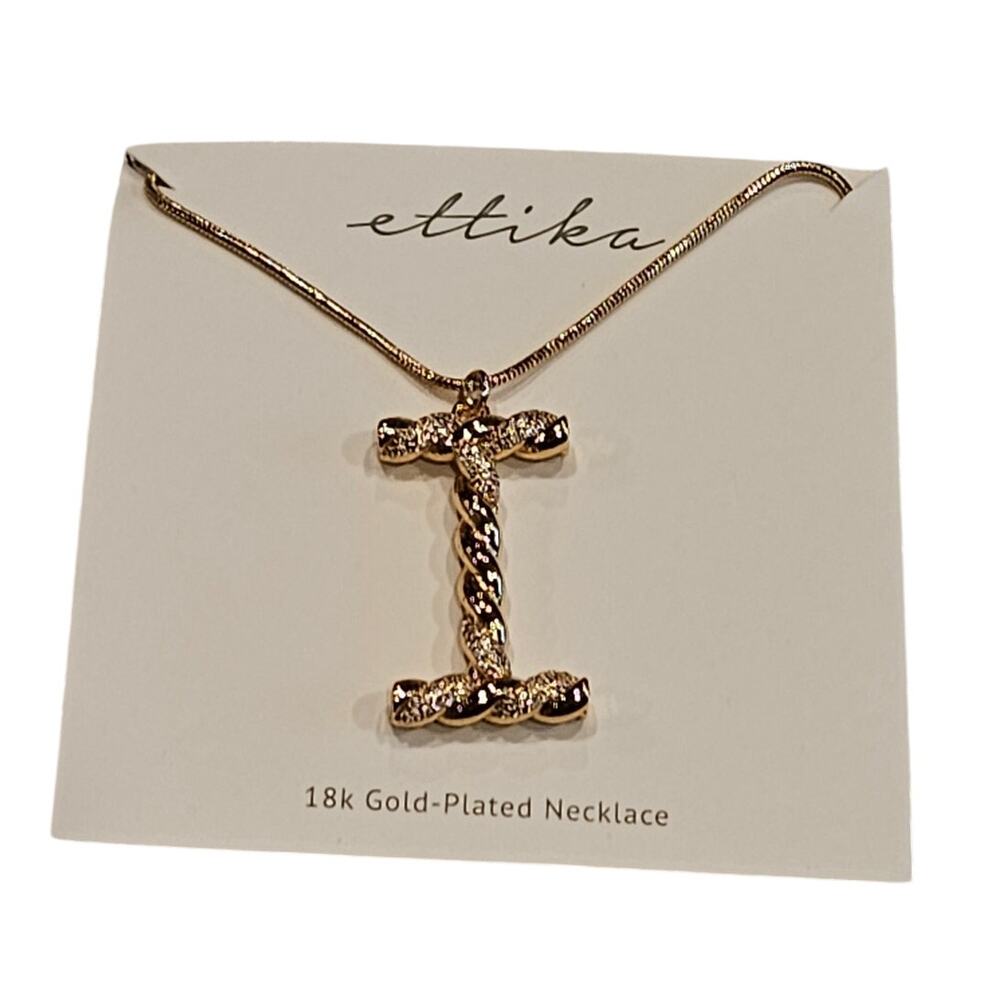 Ettika Women's 18K Gold-plated & Cubic Zirconia Initial I Pendant Necklace